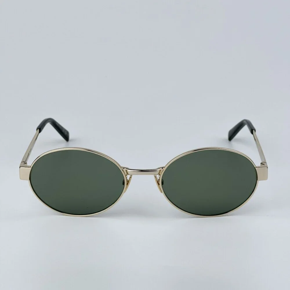 Saint Laurent SL692 003 BRAND NEW Sunglasses Gold Green Oval Men